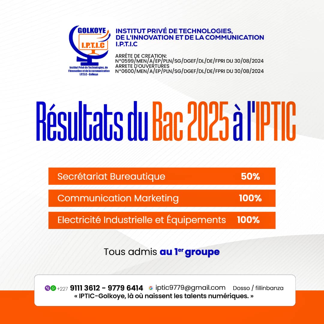 Lire la suite à propos de l’article INSTITUT PRIVE DE TECHNOLOGIES DE L’INOVATION ET DE LA COMMUNICATION I.P.F.I.C